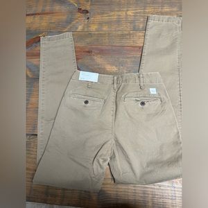 Athletic skinny lived in khakis